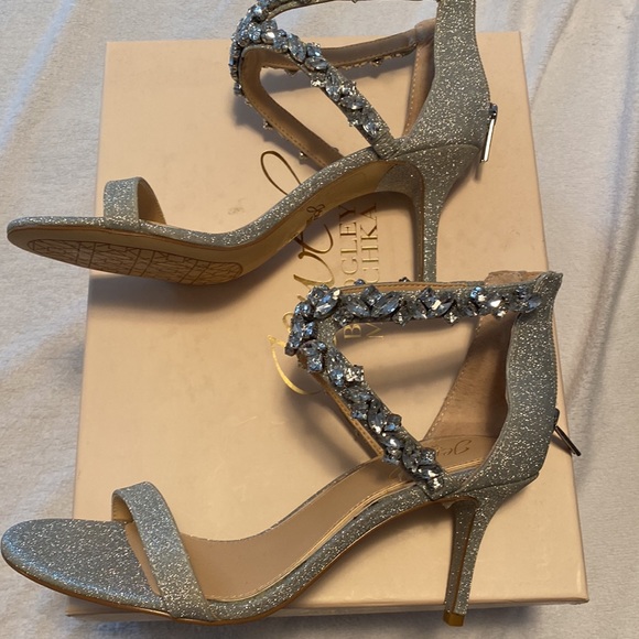 Badgley Mischcka Jaylee Silver/Glitter Sandals - Picture 4 of 5